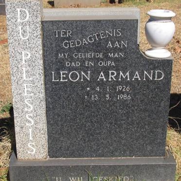 PLESSIS Leon Armand, du 1926-1986