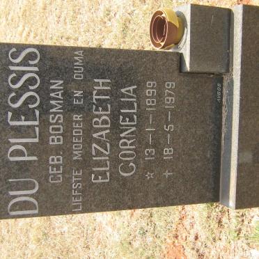 PLESSIS Elizabeth Cornelia, du nee BOSMAN 1899-1979