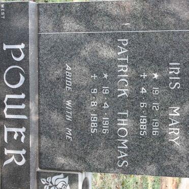 POWER Patrick Thomas 1916-1985 &amp; Iris Mary 1916-1985