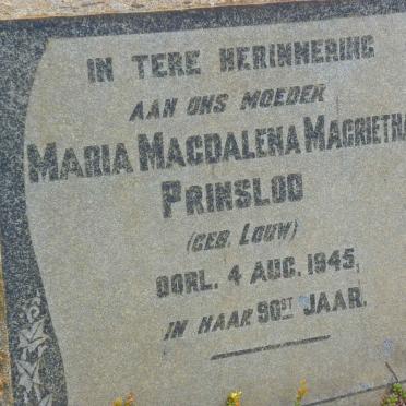 PRINSLOO Maria Magdalena Magrietha nee LOUW -1945