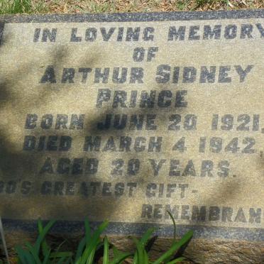 PRINCE Arthur Sidney 1921-1942