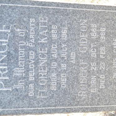 PRINGLE Robert Gideon 1885-1966 &amp; Florence Kate 1886-1961
