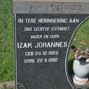 PREEZ Izak Johannes, du 1925-1982