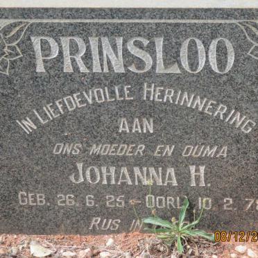 PRINSLOO Johanna H. 1925-1978