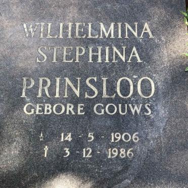 PRINSLOO Wilhelmina Stephina nee GOUWS 1906-1986