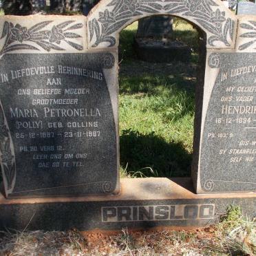 PRINSLOO Hendrik Petrus 1894-1956 &amp; Maria Petronella COLLINS 1897-1987