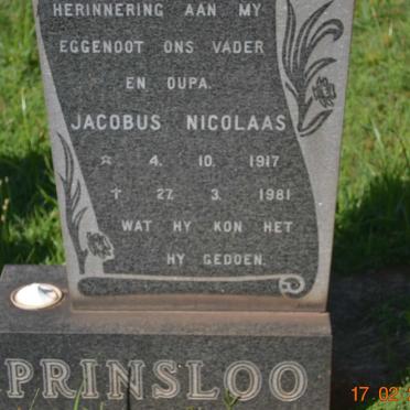 PRINSLOO Jacobus Nicolaas 1917-1981
