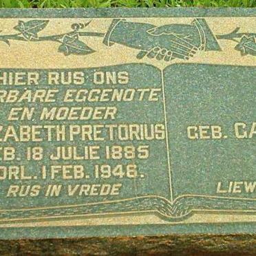 PRETORIUS Elizabeth nee GARDENER 1885-1946