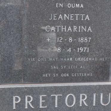 PRETORIUS Jeanetta Catharina 1887-1971
