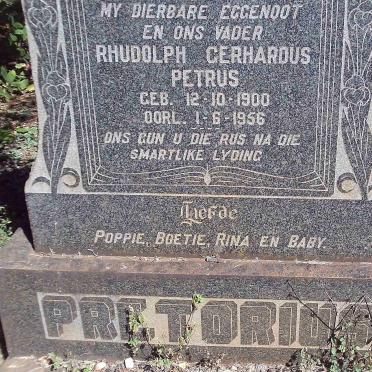 PRETORIUS Rhudolph Gerhardus Petrus 1900-1956