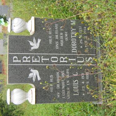 PRETORIUS Louis C. 1931-1993 &amp; Dorothy M. 1937-1994