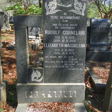 PRETORIUS Rudolf Cornelius 1888-1959 &amp; Elizabeth Magdalena 1903-1976