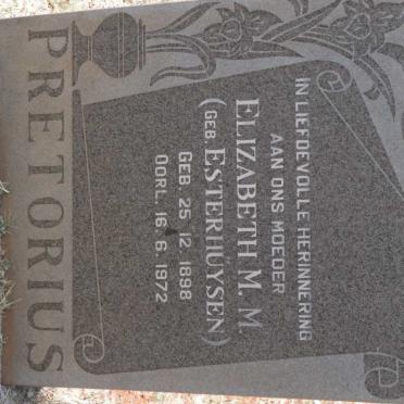 PRETORIUS Elizabeth M.M. nee ESTERHUYSEN 1898-1972