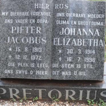 PRETORIUS Pieter Jacobus 1913-1972 &amp; Johanna Elizabetha 1914-1996
