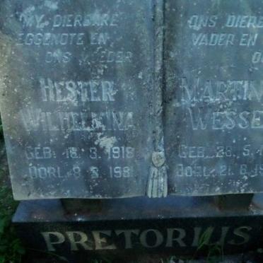 PRETORIUS Martinus Wessel 1916-1984 &amp; Hester Wilhelmina 1918-1981