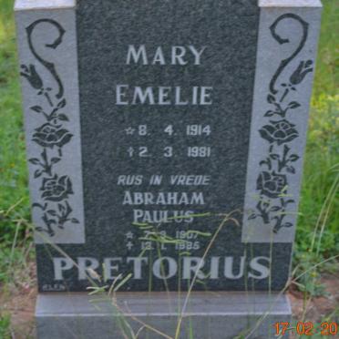 PRETORIUS Abraham Paulus 1907-1985 &amp; Mary Emelie 1914-1981