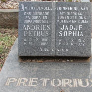 PRETORIUS Andries Petrus 1910-1993 &amp; Jadje Sophia 1912-1972