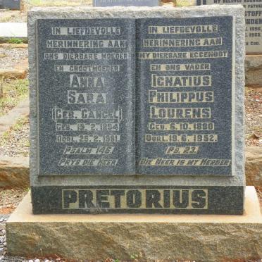 PRETORIUS Ignatius Philippus Lourens 1880-1952 &amp; Anna Sara GANGEL 1894-1981