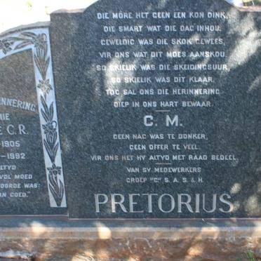 PRETORIUS Cornelius Marthinus 1903-1955 &amp; Magdeline C.R. 1905-1992