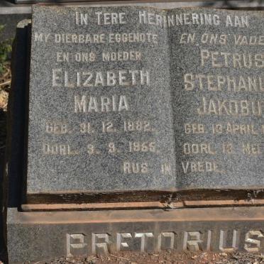 PRETORIUS Petrus Stephanus Jakobus 1879-1958 &amp; Elizabeth Maria 1882-1955