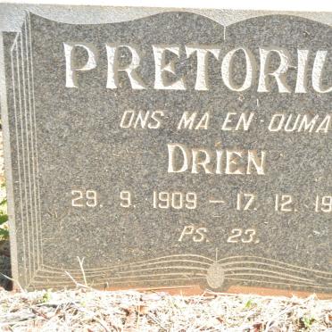 PRETORIUS Drien 1909-1978