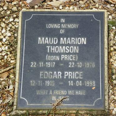 PRICE Charles -1943 :: THOMSON Maud Marion nee PRICE 1917-1976 :: PRICE Edgar 1915-1998 :: PRICE Maud -1967