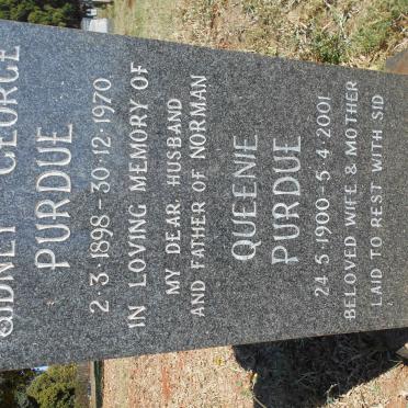 PURDUE Sidney George 1898-1970 &amp; Queenie 1900-2001