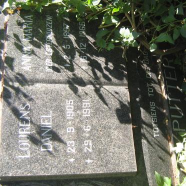 PUTTER Lourens Daniel 1905-1991 &amp; Anna Maria ESTERHUIZEN 1897-1966