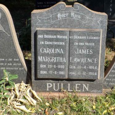 PULLEN James Lawrence 1884-1954 &amp; Carolina Margritha 1890-1981