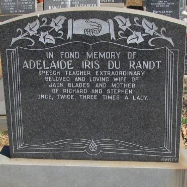 RANDT Adelaide Iris, du 