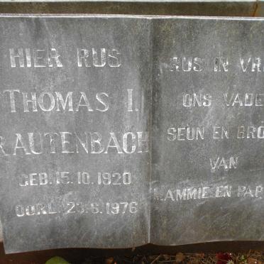 RAUTENBACH Thomas I. 1920-1976