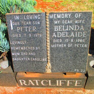 RATCLIFFE Belinda Adelaide -1986 :: RATCLIFFE Peter -1979