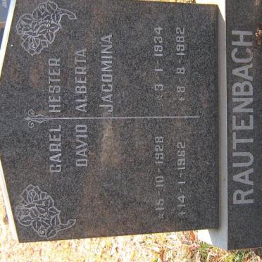 RAUTENBACH Carel David 1928-1962 &amp; Hester Alberta Jacomina 1934-1982