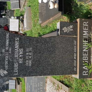 RAUBENHEIMER Louis Johannes Heyns 1925-1976