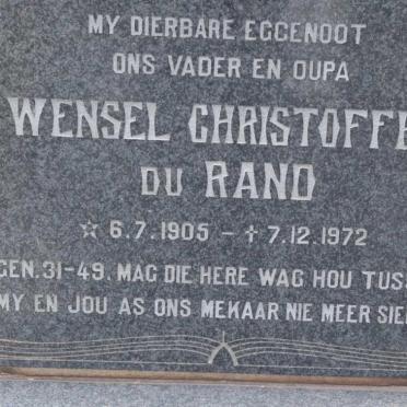 RAND Wensel Christoffel, du 1905-1972