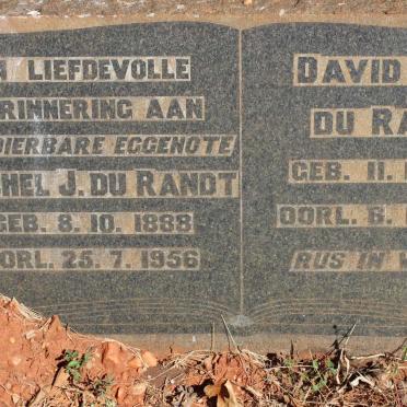 RANDT David R.N., du 1896-1967 &amp; Rachel J. 1888-1956