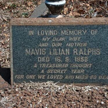 RALPHS Mavis Lilian -1958