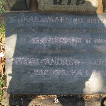 RAYNAL Felix Andrew Joseph 1923-1992 &amp; Jean Mary STUTTARD 1925-1955