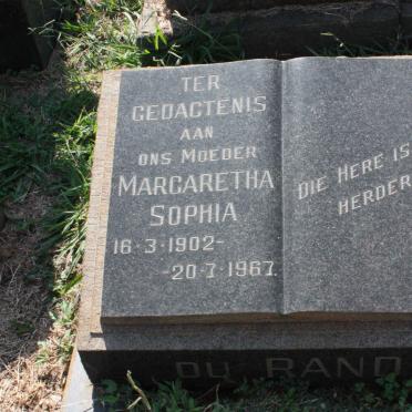 RAND Margaretha Sophia, du 1902-1967