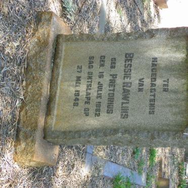 RAWLINS Bessie nee PRETORIUS 1862-1948