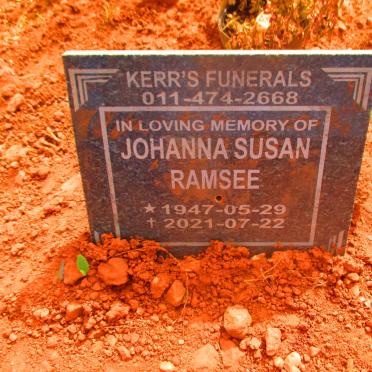 RAMSEE Johanna Susan 1947-2021