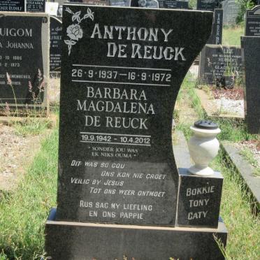 REUCK Anthony, de 1937-1972 &amp; Barbara Magdalena 1942-2012
