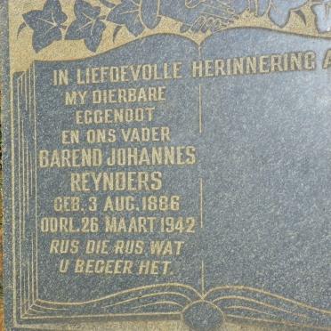 REYNDERS Barend Johannes 1886-1942