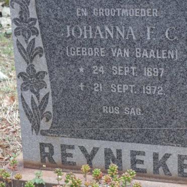 REYNEKE Johanna F.C. nee VAN BAALEN 1897-1972