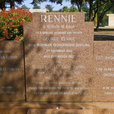 RENNIE George 1885-1953 &amp; Margaret Eleanor ALLAN 1881-1965