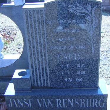 RENSBURG Cathy, Janse van 1895-1985