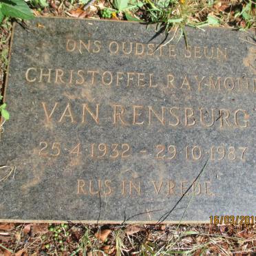 RENSBURG Christoffel Raymond, van 1932-1987