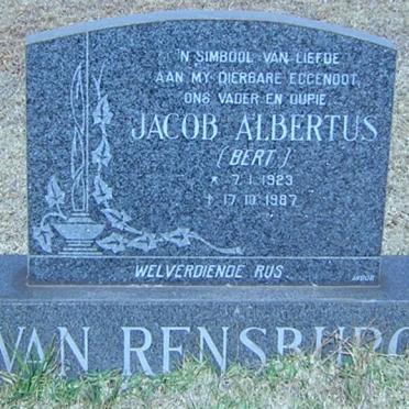 RENSBURG Jacob Albertus, van 1923-1987