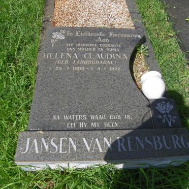 RENSBURG Helena Claudina, Jansen van nee LABUSCHAGNE 1906-1992