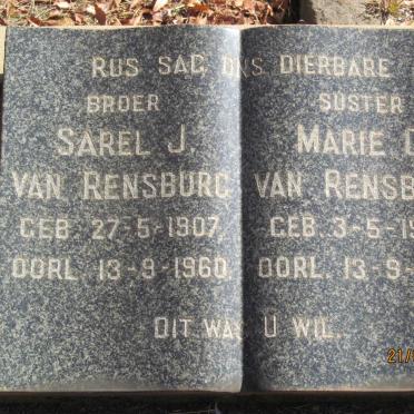 RENSBURG Sarel J., van 1907-1960 &amp; Marie C. 1909-1960